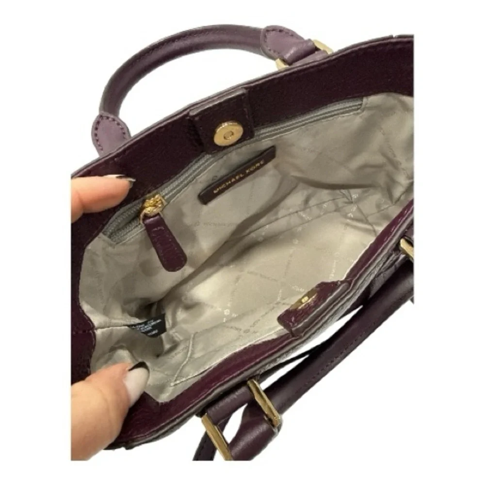 Michael Kors Dark Purple Studded Satchel  Rare XS Aria Studded Satchel Crossbody
